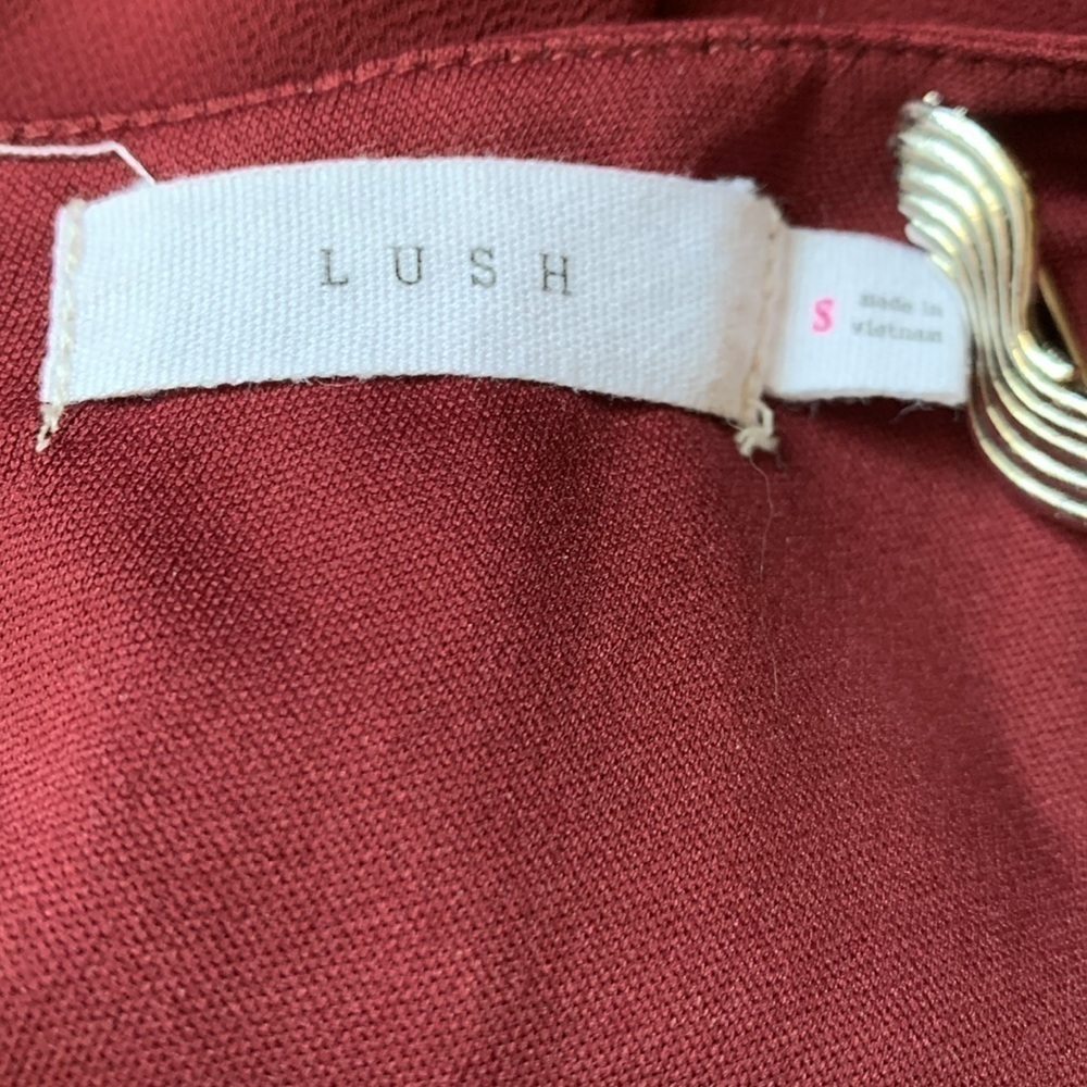 Lush cranberry pleated party dress size S - Picture 10 of 11